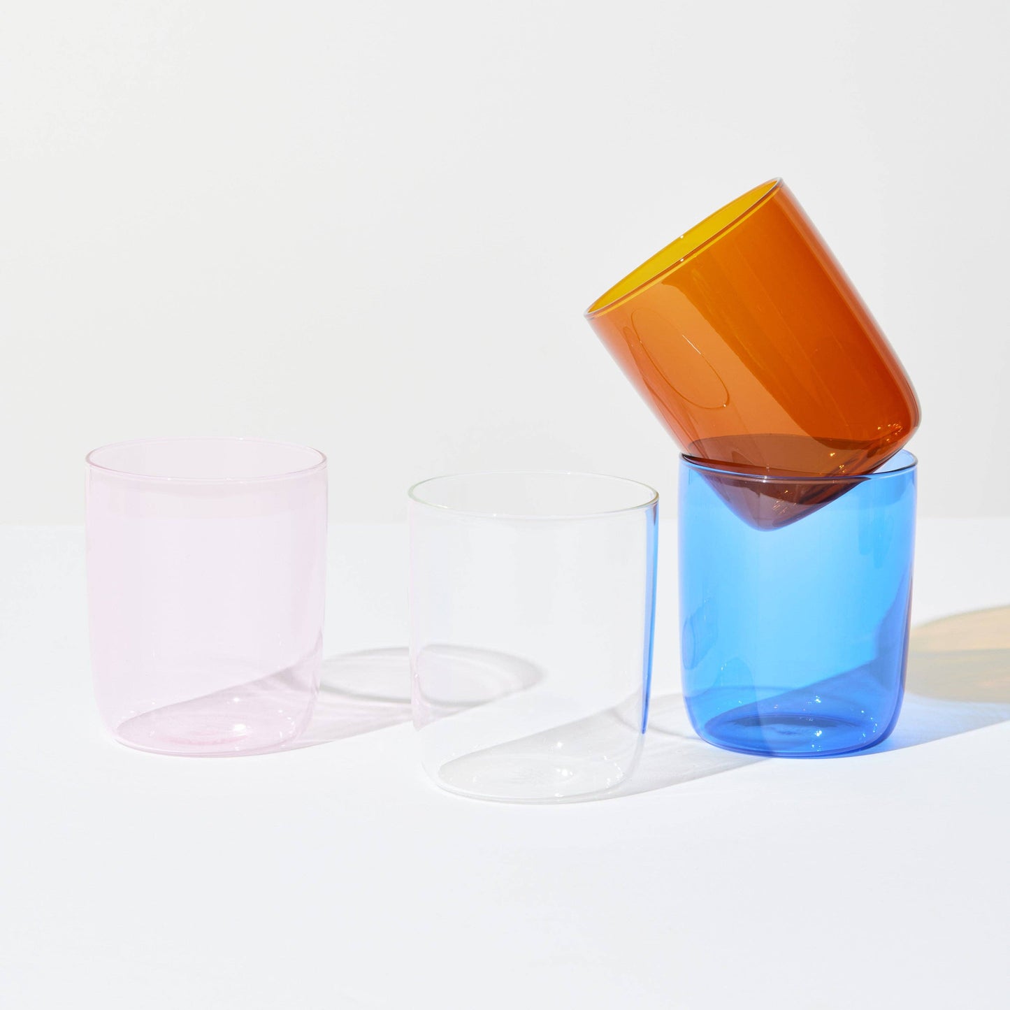 BELLY SET OF 4 CUPS MIX AND MATCH: Pink Clear Amber Green