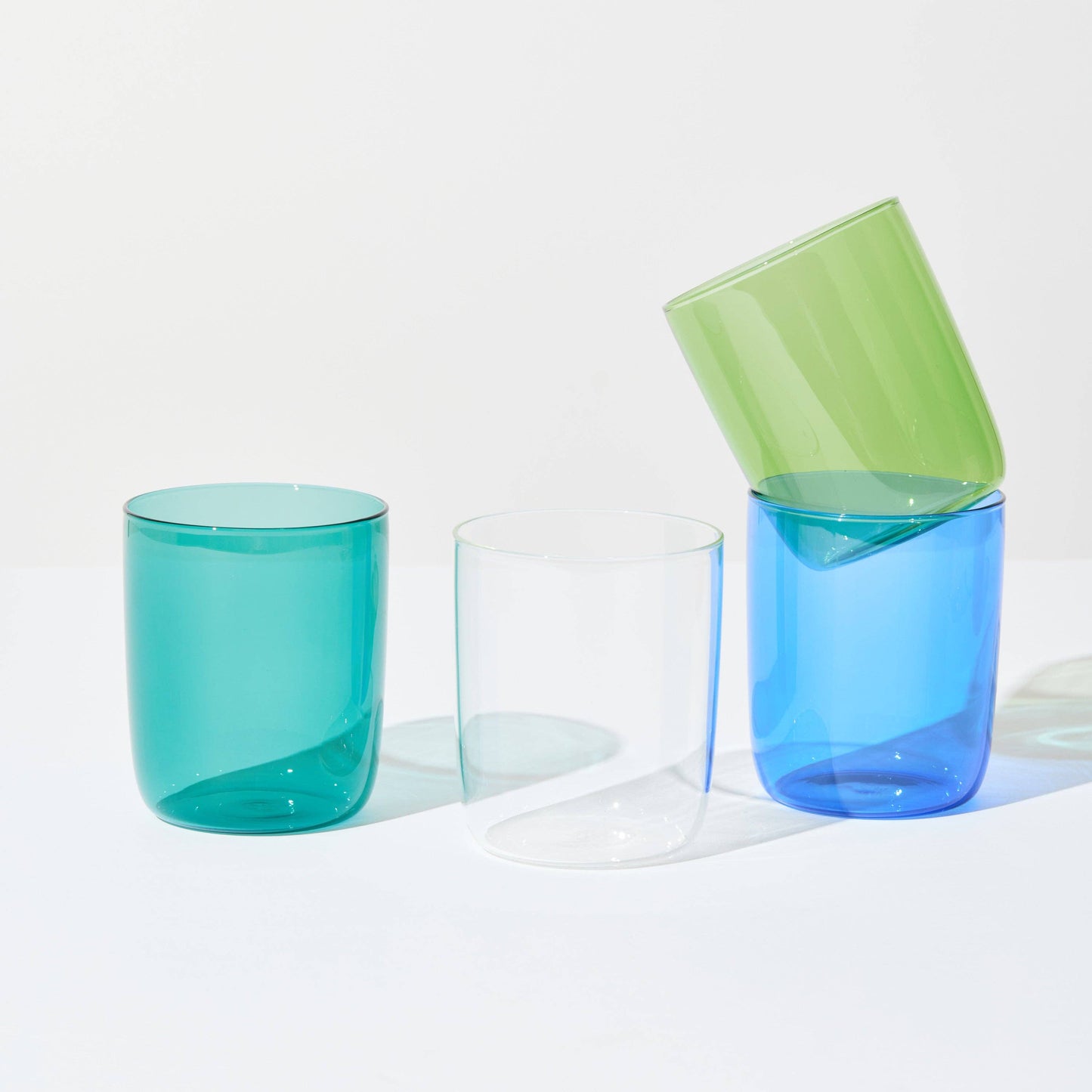 BELLY SET OF 4 CUPS MIX AND MATCH: Pink Clear Amber Green